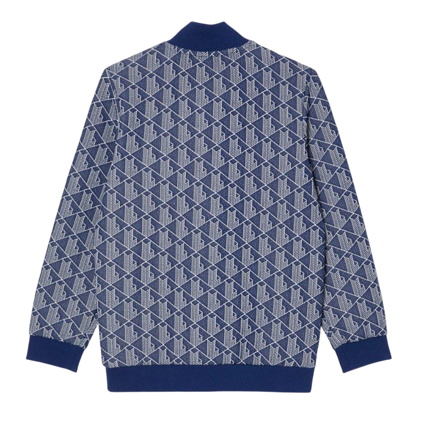 Navy - Back - Lacoste Childrens-Kids Paris Monogram High-Neck Jacket