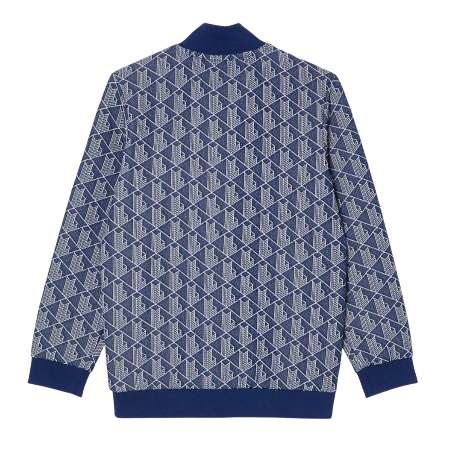 Navy - Back - Lacoste Childrens-Kids Paris Monogram High-Neck Jacket
