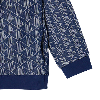 Navy - Lifestyle - Lacoste Childrens-Kids Paris Monogram High-Neck Jacket
