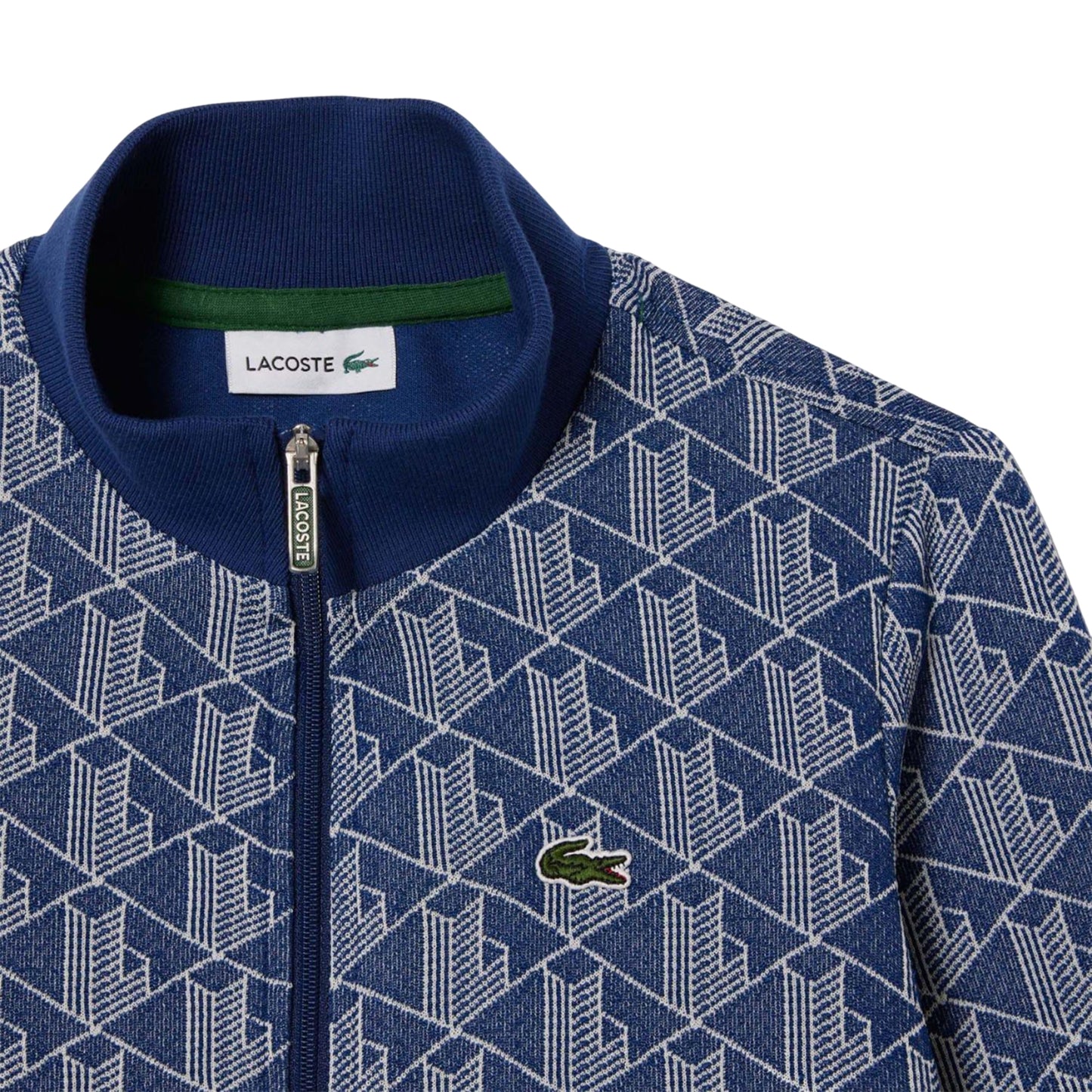 Navy - Pack Shot - Lacoste Childrens-Kids Paris Monogram High-Neck Jacket