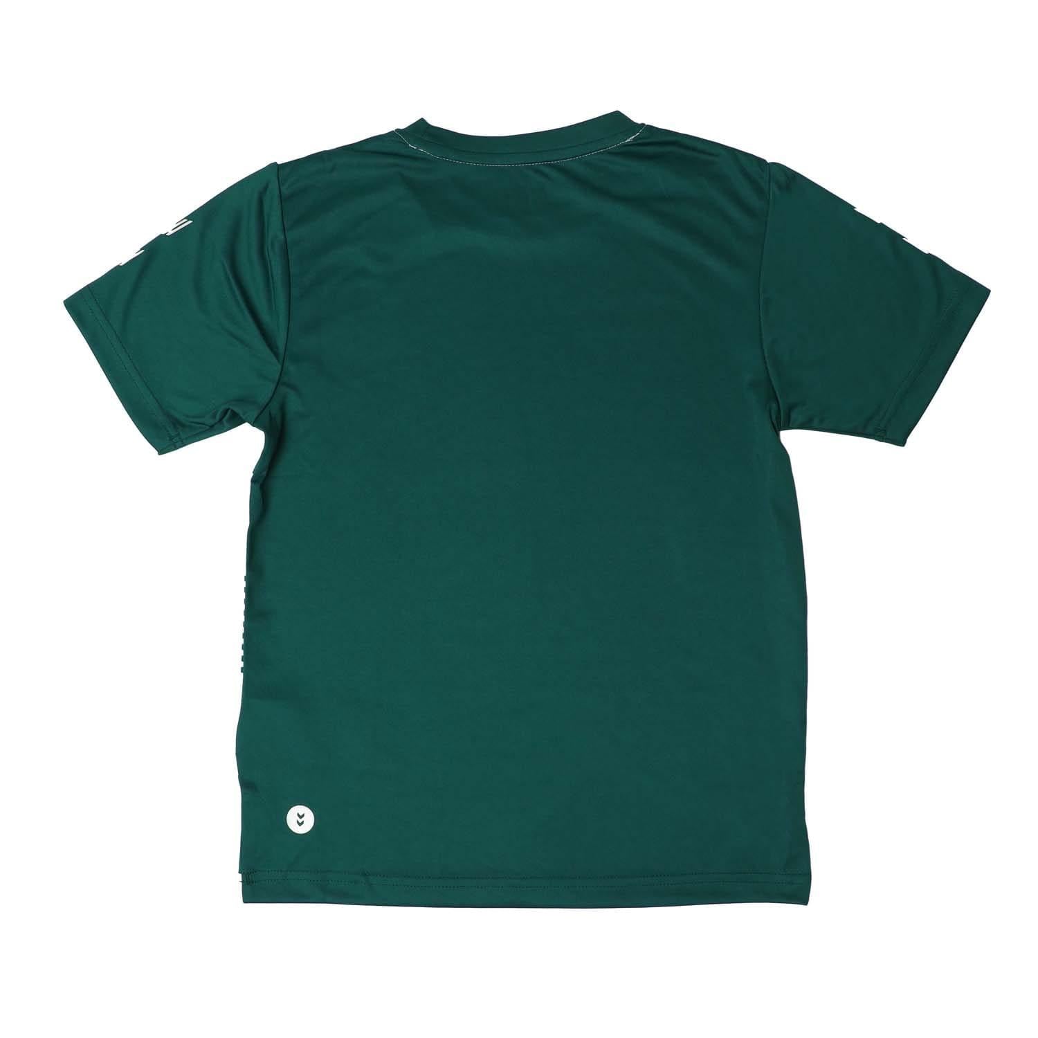 Green-White - Back - Hummel Childrens-Kids Hooped T-Shirt