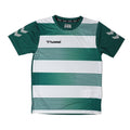 Green-White - Front - Hummel Childrens-Kids Hooped T-Shirt