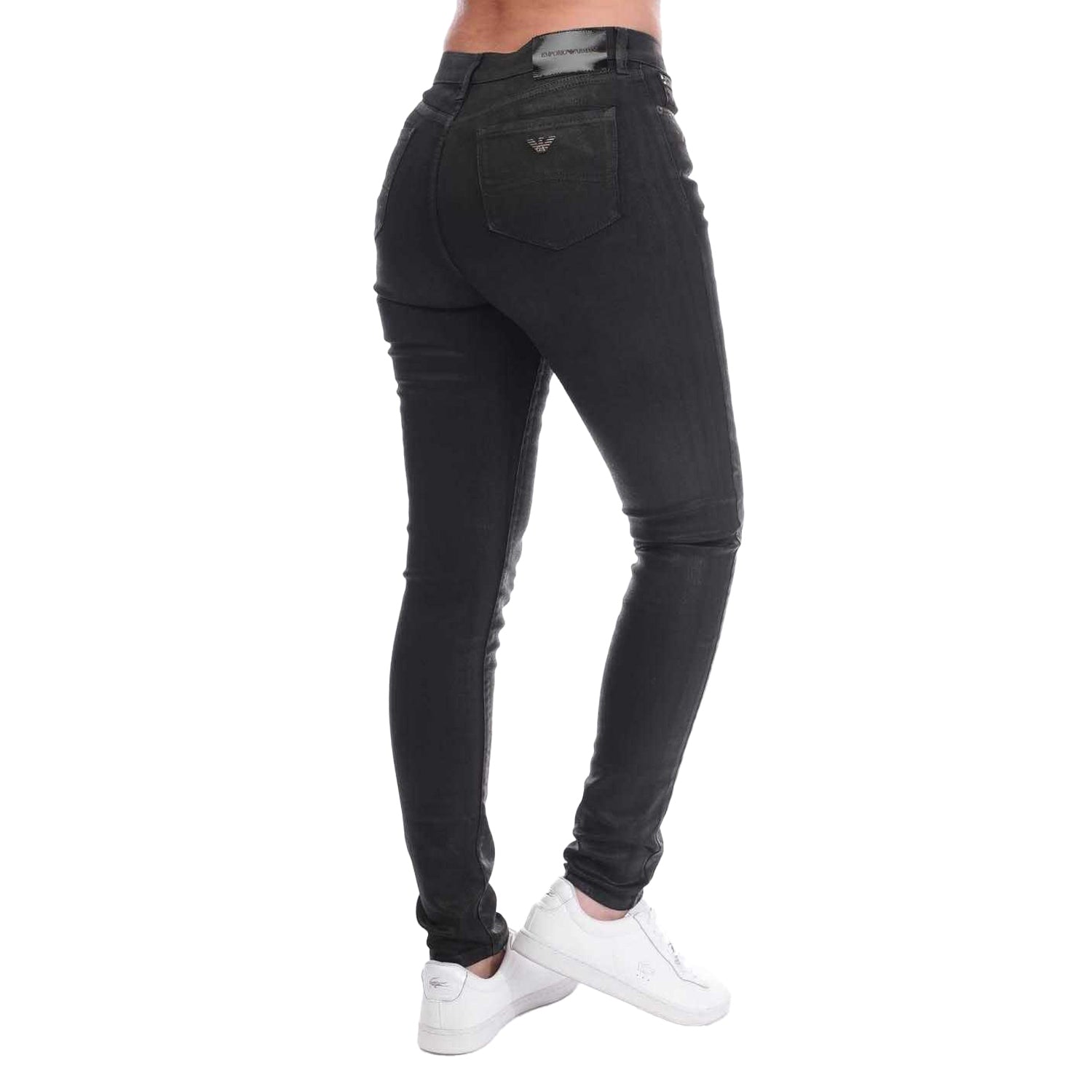 Denim - Back - Emporio Armani Womens-Ladies J20 Skinny Jeans