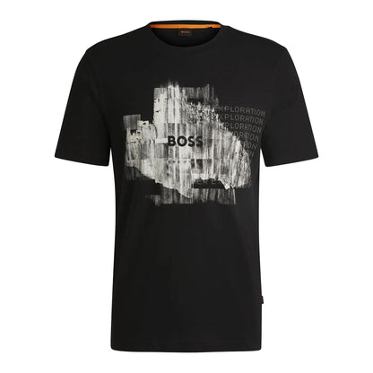 Black - Front - Hugo Mens Te Alien T-Shirt