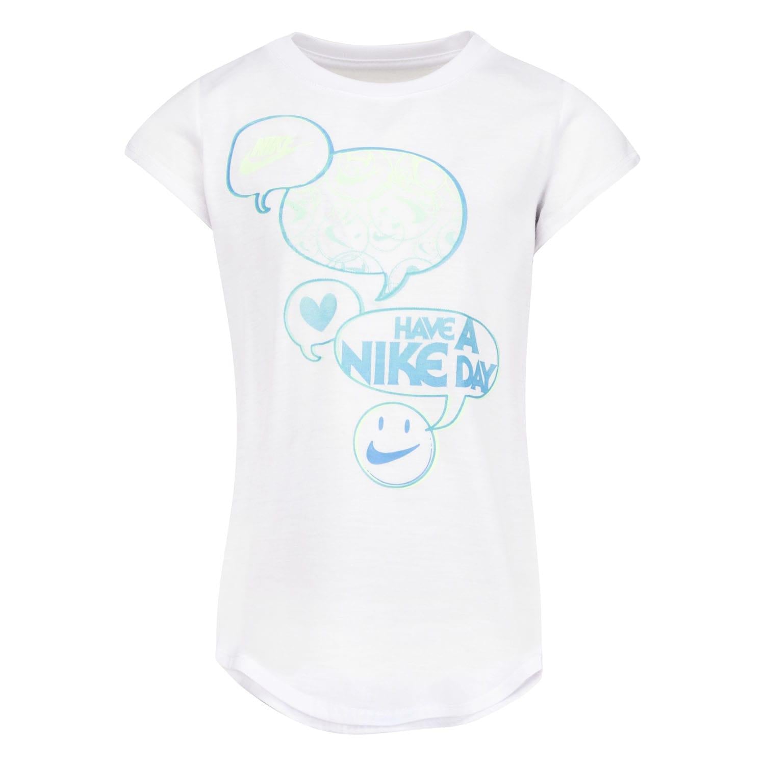 White - Front - Nike Girls Recycled Polyester T-Shirt