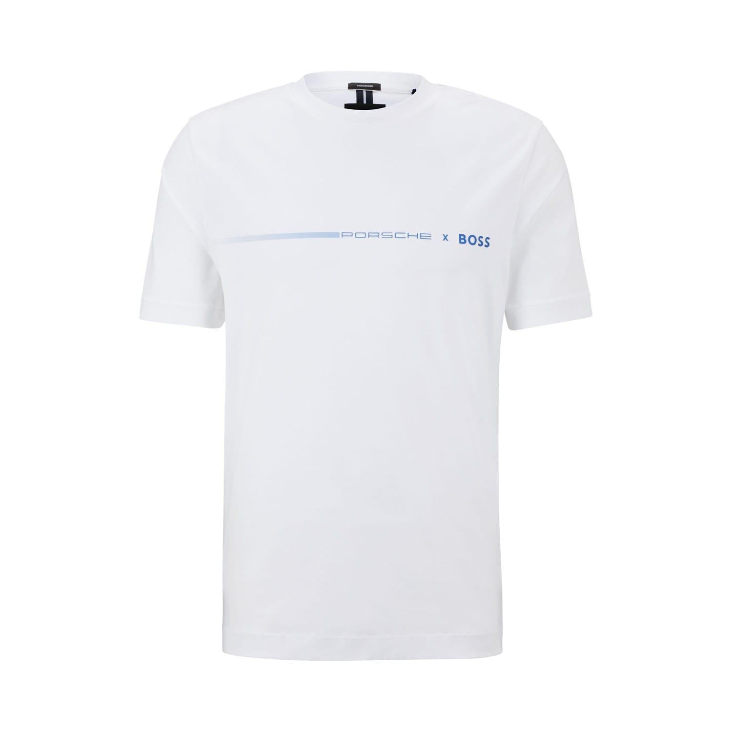 White - Front - Boss Mens Porsche Tiburt T-Shirt