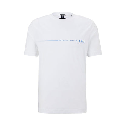 White - Front - Boss Mens Porsche Tiburt T-Shirt
