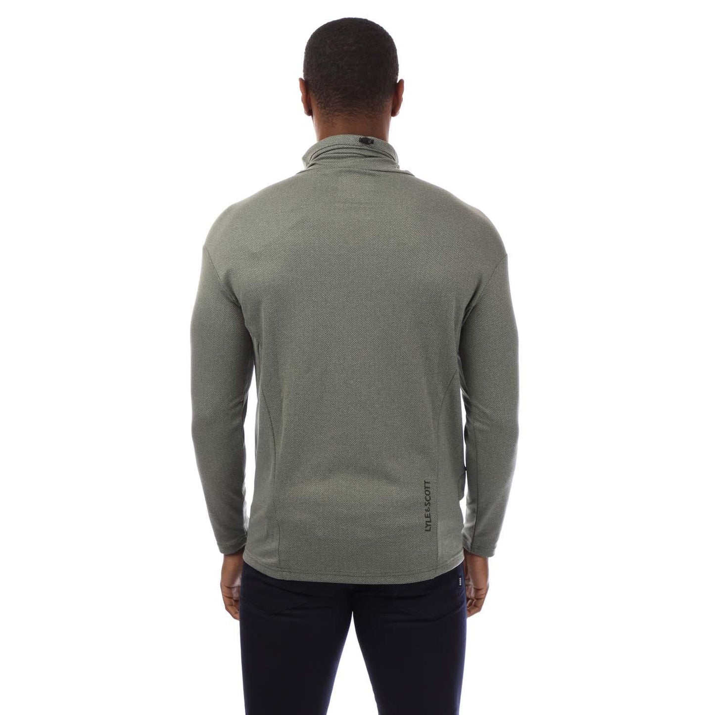Green - Back - Lyle & Scott Mens Snood Collar Summer Sweatshirt