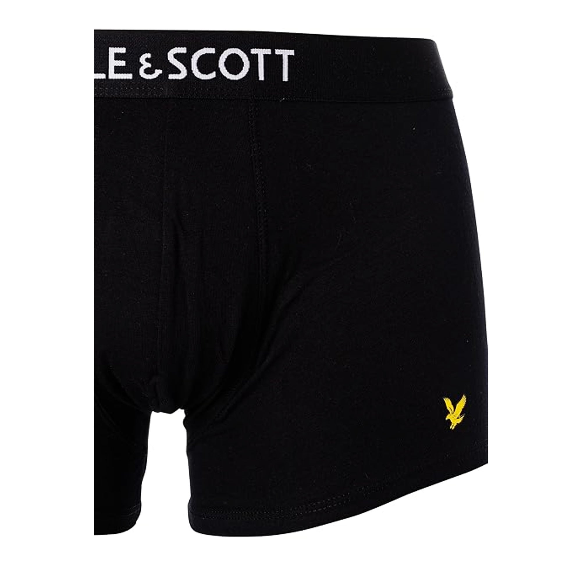 Black-White - Side - Lyle & Scott Mens Nathan Boxer Shorts (Pack of 3)