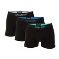 Black-Blue - Front - Lyle & Scott Mens Nathan Boxer Shorts (Pack of 3)