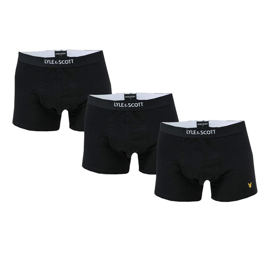 Black-White - Front - Lyle & Scott Mens Nathan Boxer Shorts (Pack of 3)