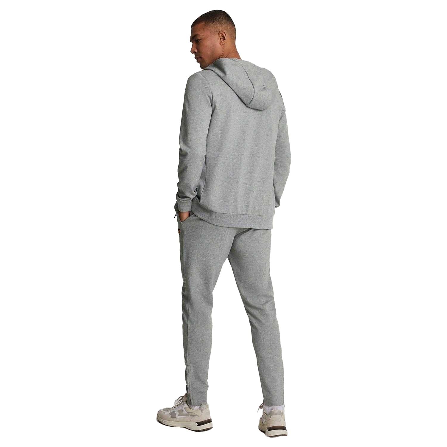 Grey - Back - Lyle & Scott Mens Fly Fleece Tracksuit Bottoms