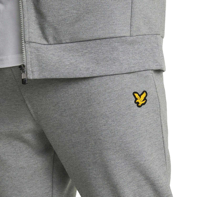 Grey - Side - Lyle & Scott Mens Fly Fleece Tracksuit Bottoms
