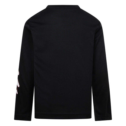 Black - Back - Nike Childrens-Kids Scribble Dri-FIT Logo Long-Sleeved T-Shirt