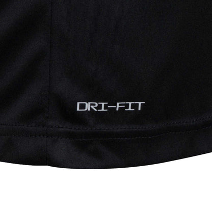 Black - Side - Nike Childrens-Kids Scribble Dri-FIT Logo Long-Sleeved T-Shirt