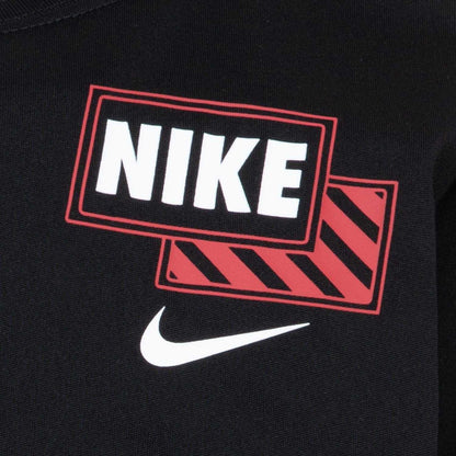 Black - Lifestyle - Nike Childrens-Kids Scribble Dri-FIT Logo Long-Sleeved T-Shirt