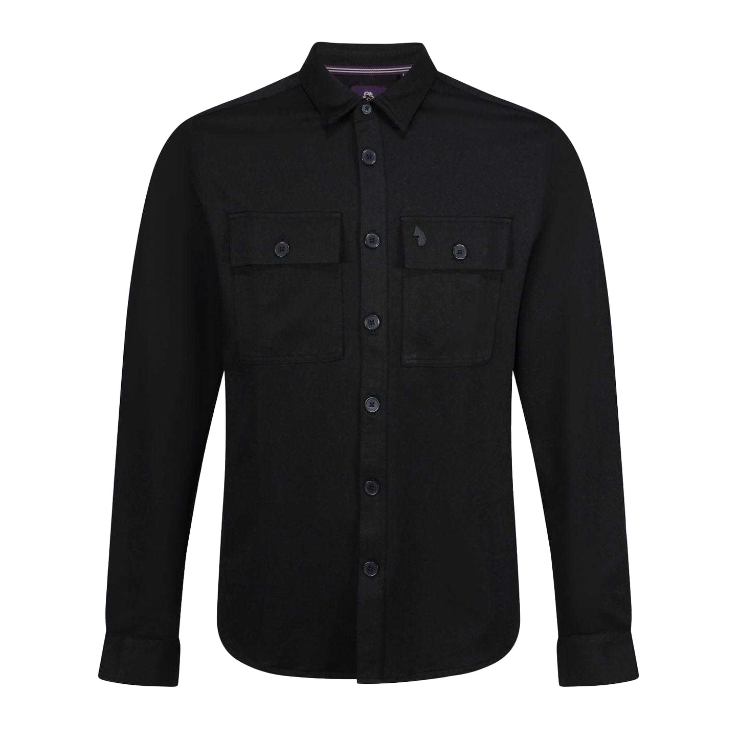 Black - Front - Luke 1977 Mens Bar Fly Patch Pocket Overshirt