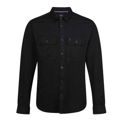 Black - Front - Luke 1977 Mens Bar Fly Patch Pocket Overshirt