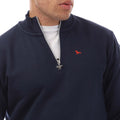 Navy - Side - Modern Amusement Mens The Pier Zip Funnel Neck Sweatshirt