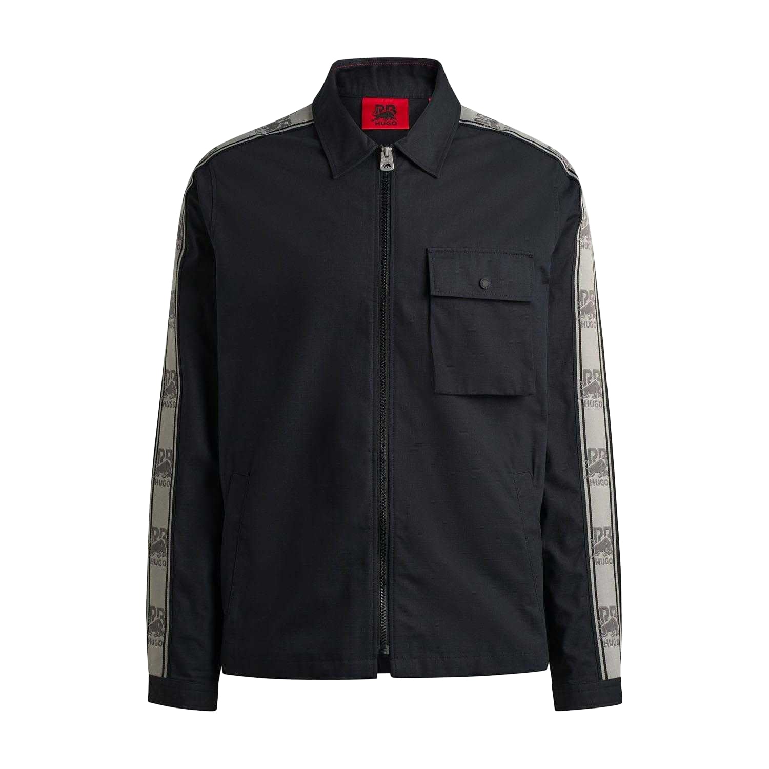 Black - Front - Boss Mens Emmond Racing Bulls Overshirt