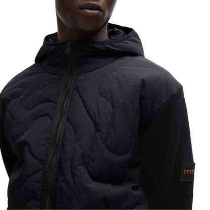 Black - Side - Boss Mens Kalbero Relaxed Fit Padded Jacket