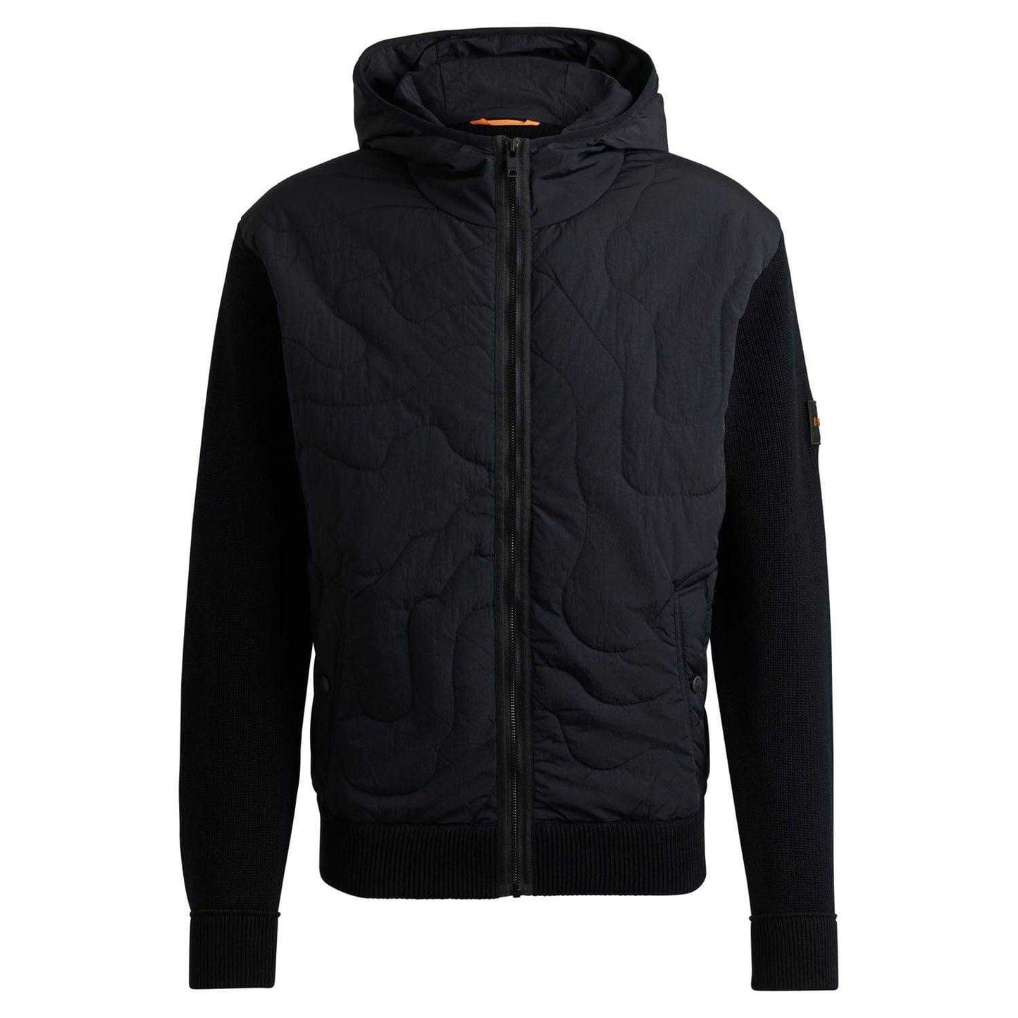 Black - Front - Boss Mens Kalbero Relaxed Fit Padded Jacket