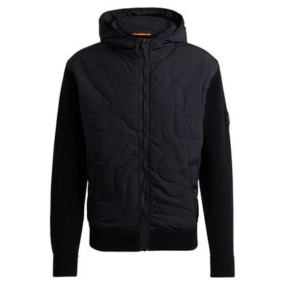 Black - Front - Boss Mens Kalbero Relaxed Fit Padded Jacket