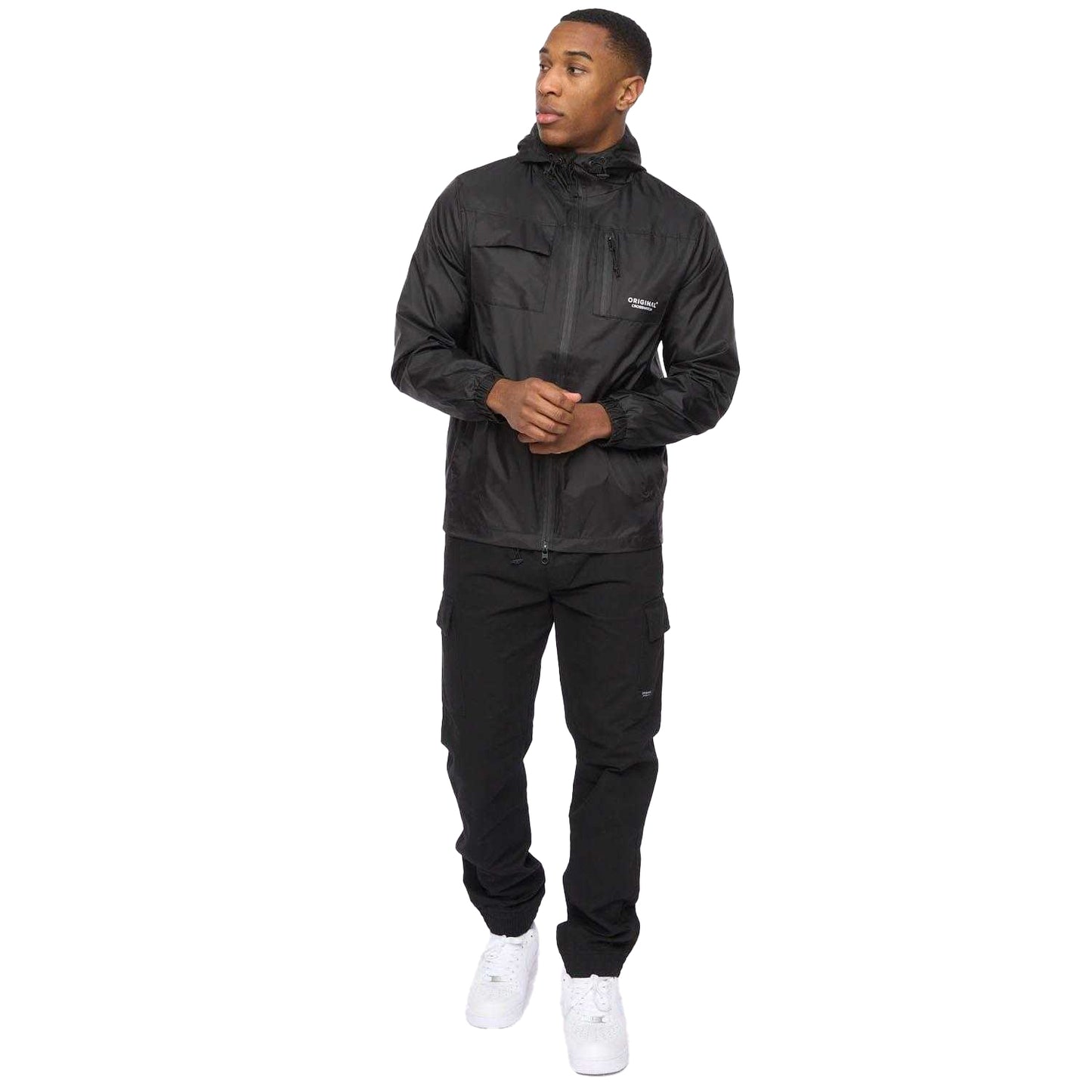 Black - Close up - Crosshatch Mens Utilate Jacket