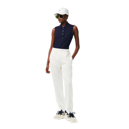 Navy - Close up - Lacoste Womens-Ladies L.12.D Stretch Slim Sleeveless Polo Shirt