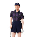 Purple - Pack Shot - Lacoste Womens-Ladies UV Protection Regular Golf Polo Shirt