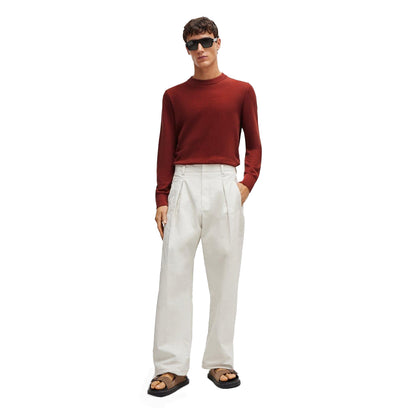 Brown - Side - Boss Mens Ecaio-P Crew Neck Sweatshirt