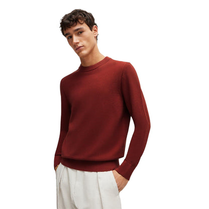 Brown - Front - Boss Mens Ecaio-P Crew Neck Sweatshirt