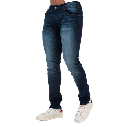 Dark Blue - Front - Duck and Cover Mens Maylead Slim Jeans
