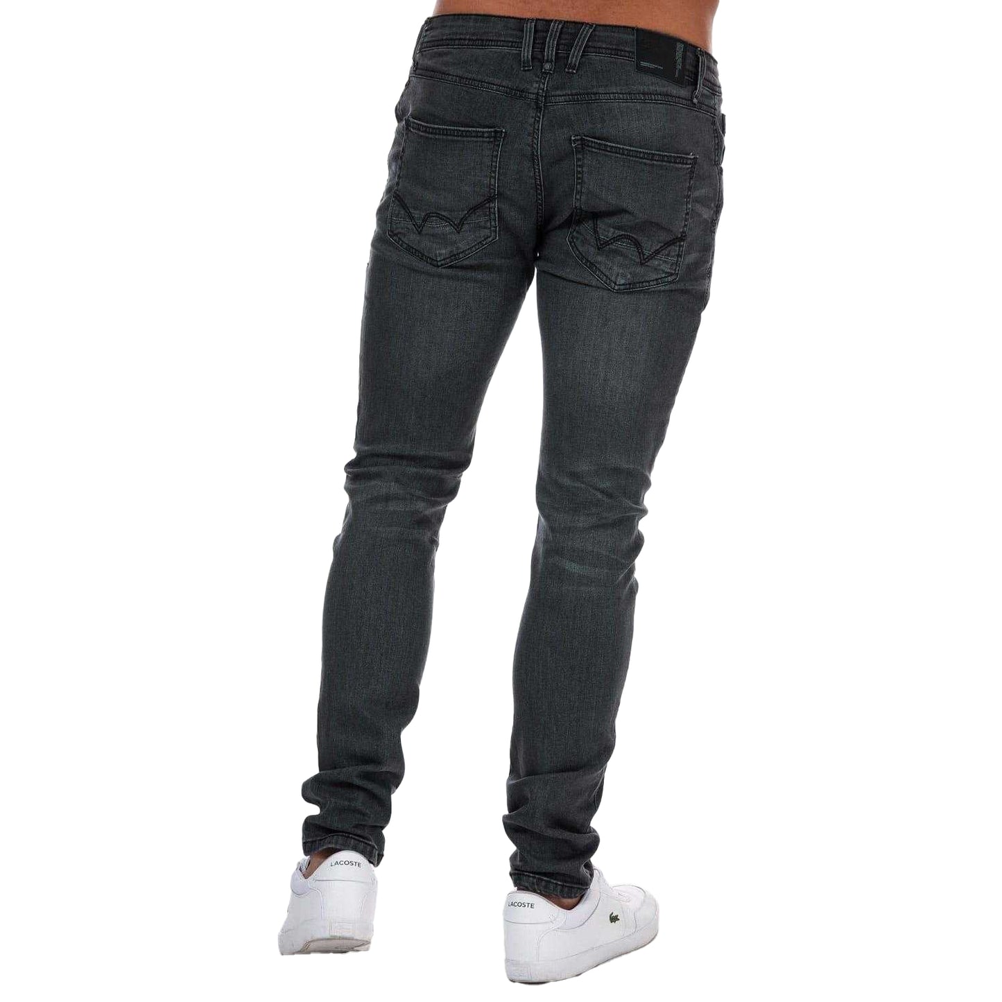 Grey - Back - Duck and Cover Mens Maylead Slim Jeans