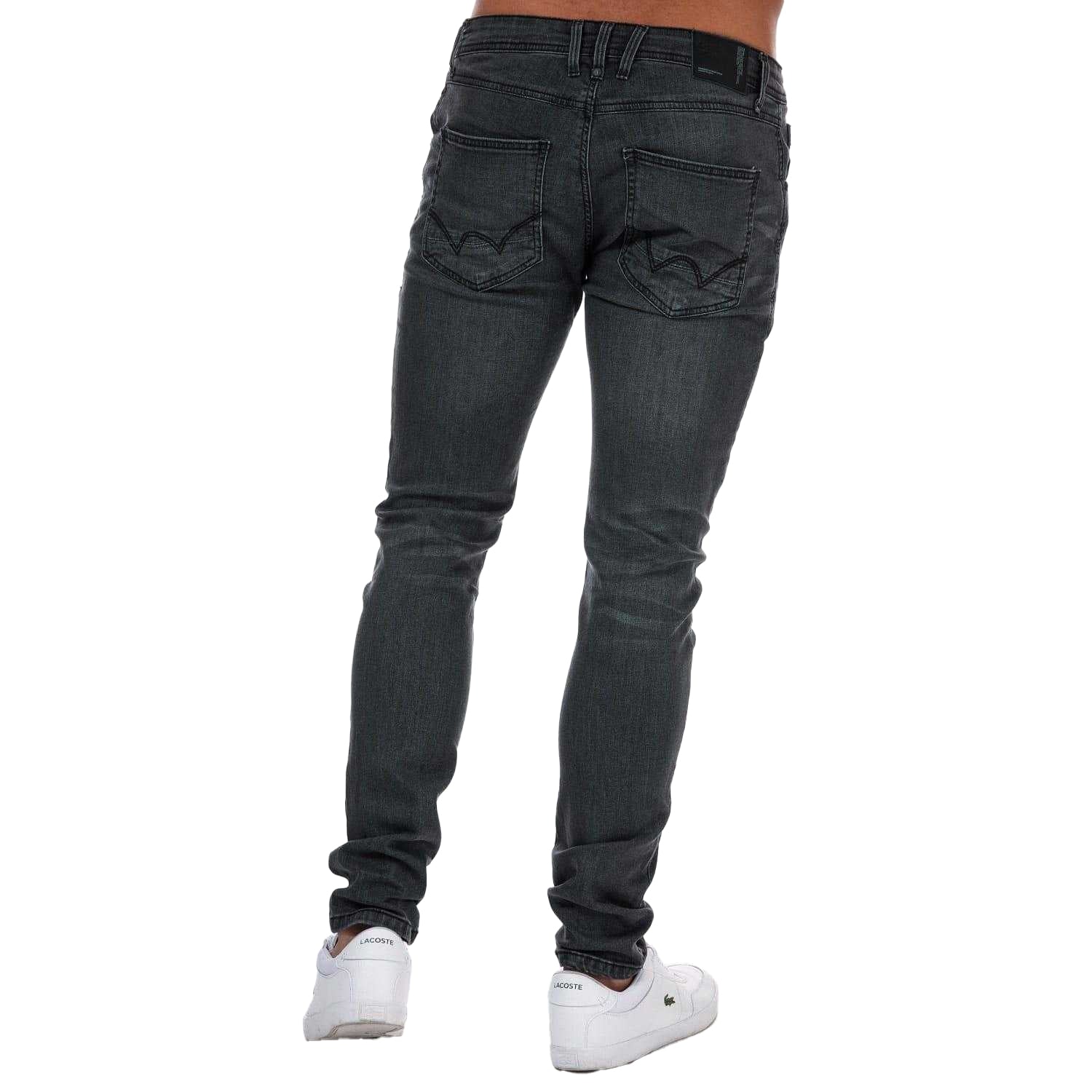 Grey - Back - Duck and Cover Mens Maylead Slim Jeans