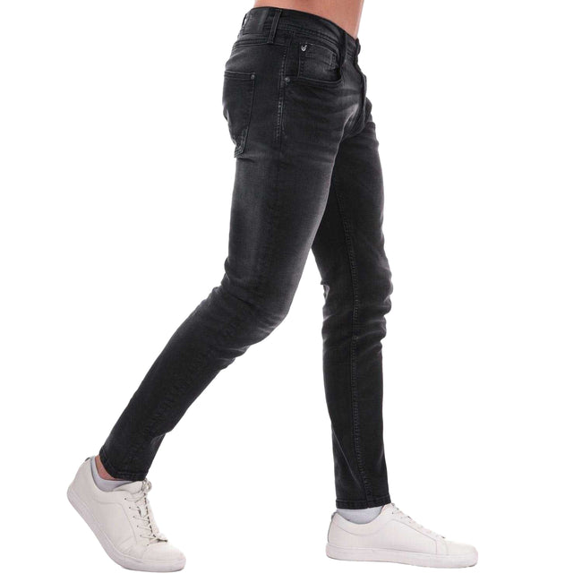 Black - Side - Duck and Cover Mens Maylead Slim Jeans