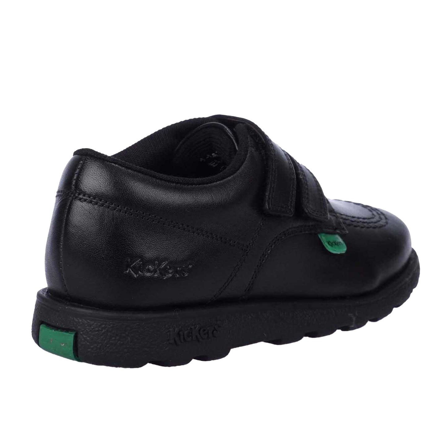 Black - Back - Kickers Childrens-Kids Fragma Lo Leather Straps Shoes
