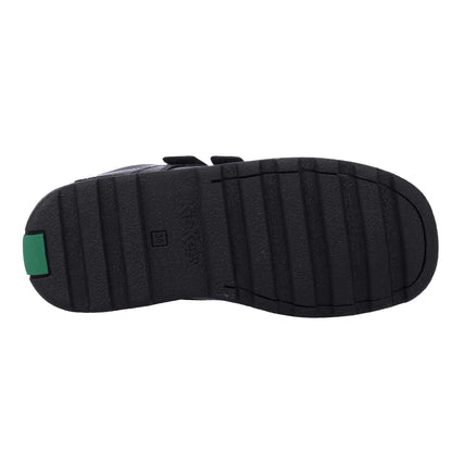 Black - Lifestyle - Kickers Childrens-Kids Fragma Lo Leather Straps Shoes