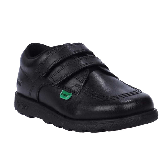Black - Front - Kickers Childrens-Kids Fragma Lo Leather Straps Shoes