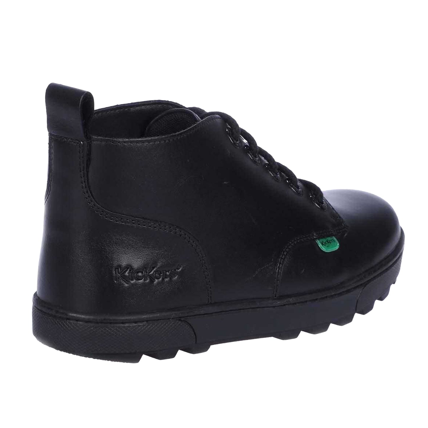 Black - Back - Kickers Childrens-Kids Disley Leather High Cut Ankle Boots