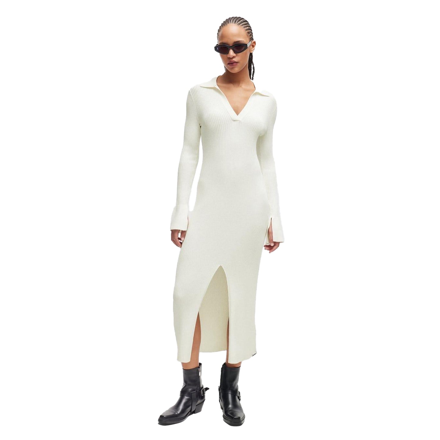 Natural - Lifestyle - Hugo Womens-Ladies Sharren Front Slit Dress