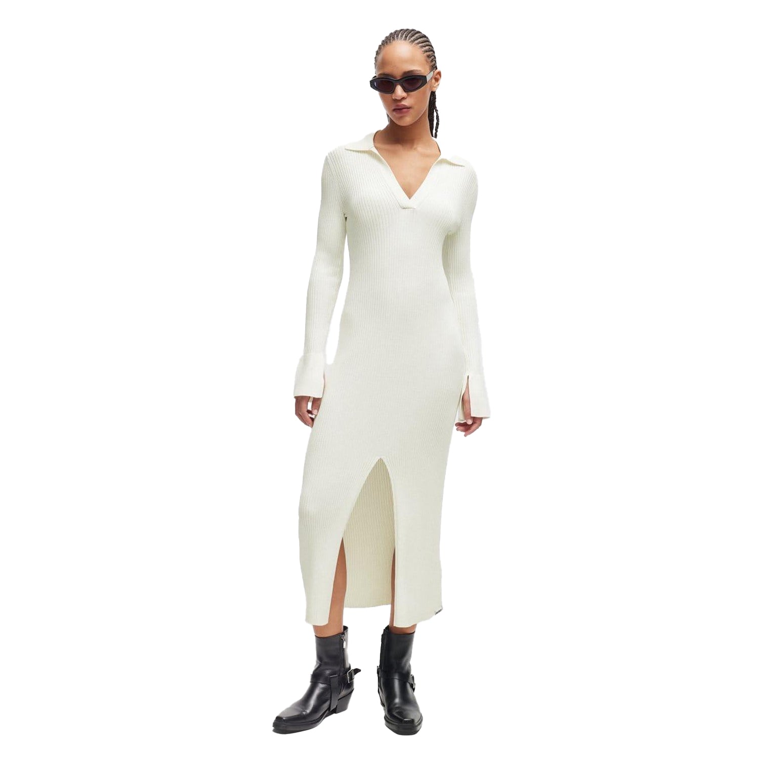 Natural - Lifestyle - Hugo Womens-Ladies Sharren Front Slit Dress