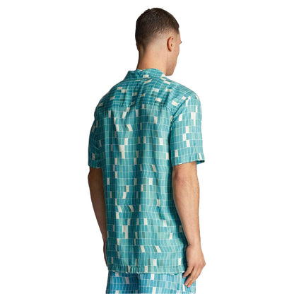 Blue - Back - Lyle & Scott Mens Pool Print Shirt