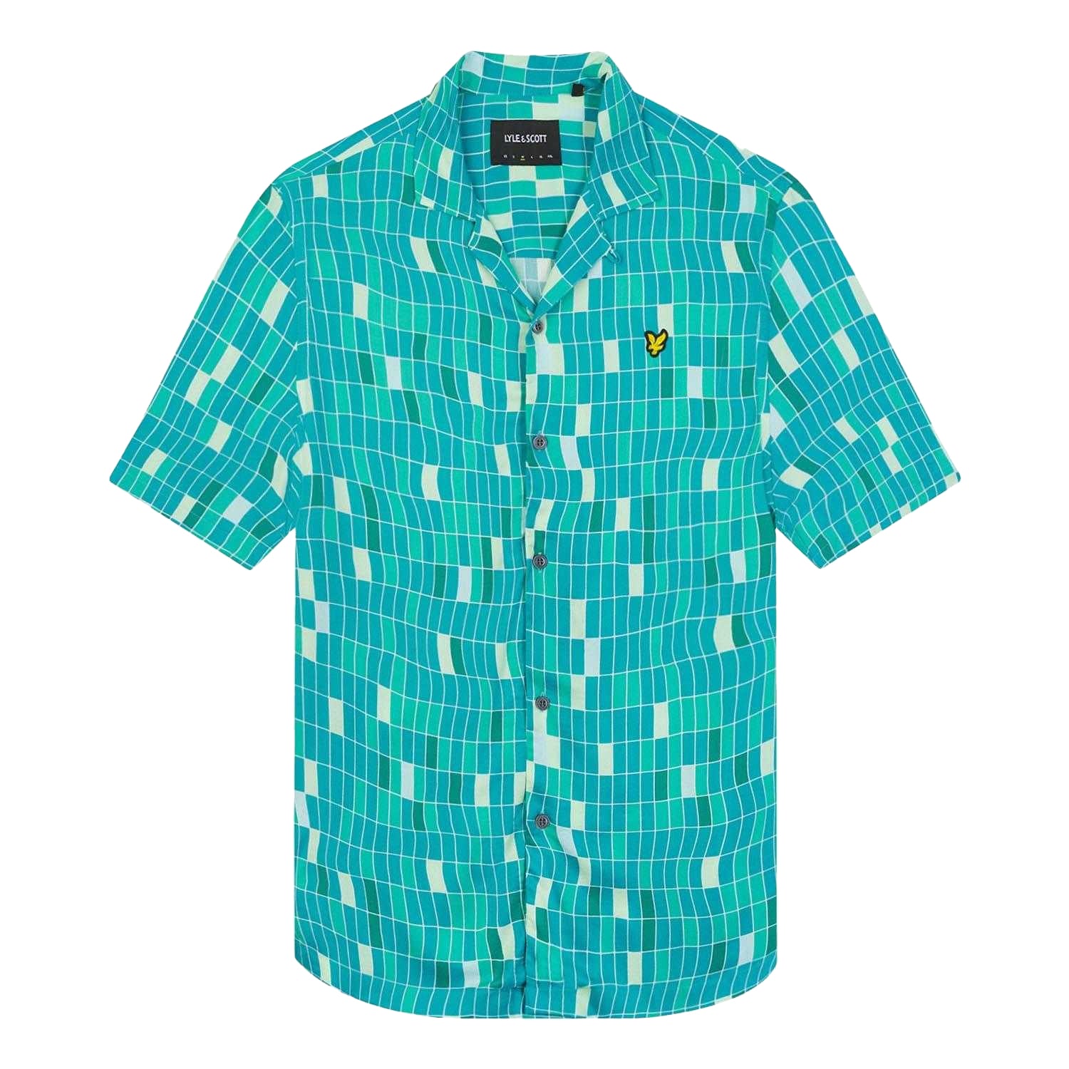 Blue - Front - Lyle & Scott Mens Pool Print Shirt