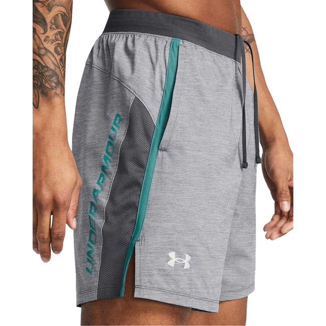 Grey - Pack Shot - Under Armour Mens Launch Shorts