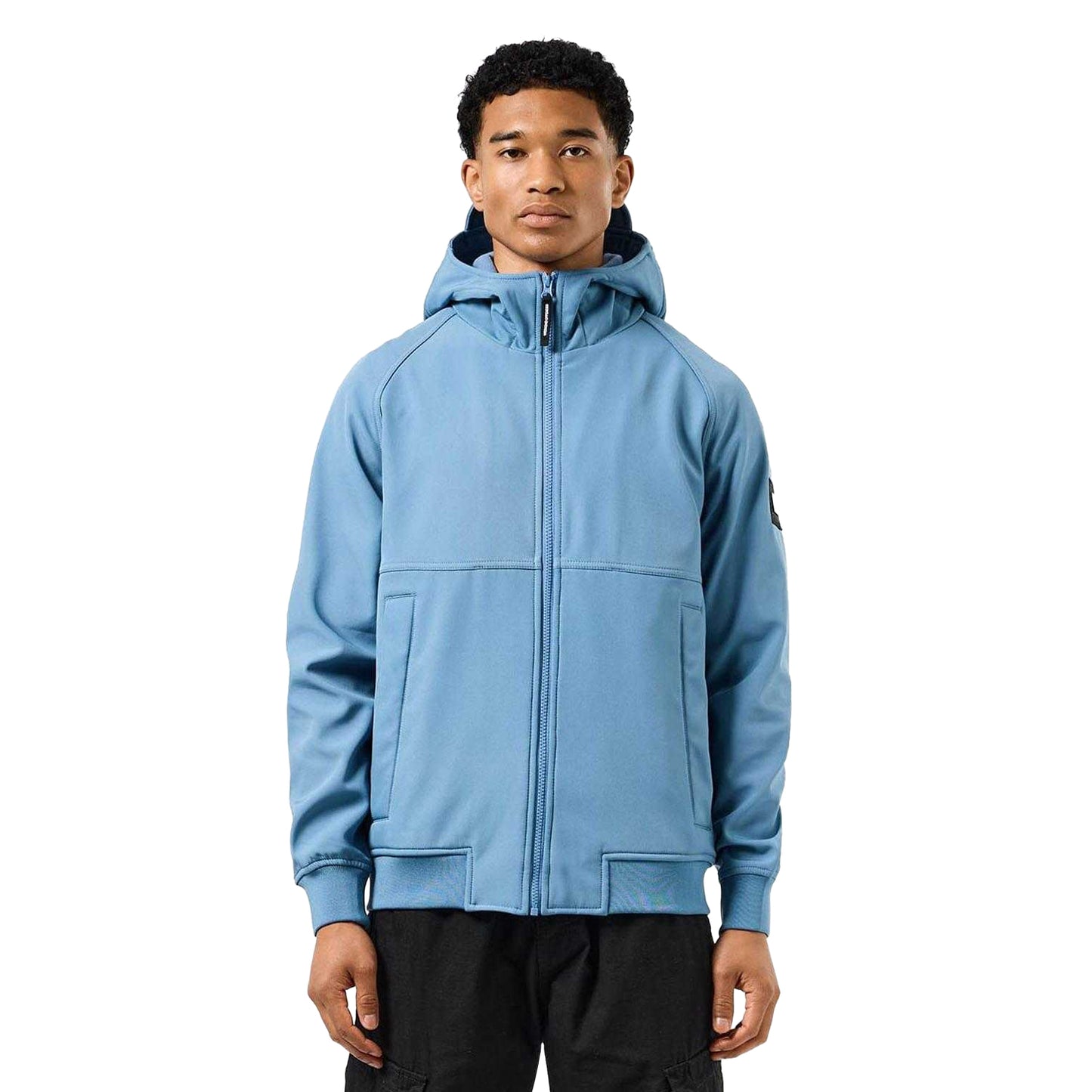 Blue - Side - Weekend Offender Mens Sulta Woven Softshell Bomber Jacket