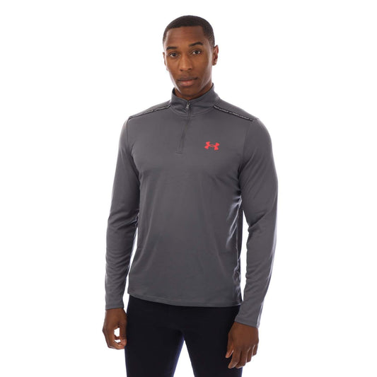 Grey - Front - Under Armour Mens Tech Quarter Zip Top