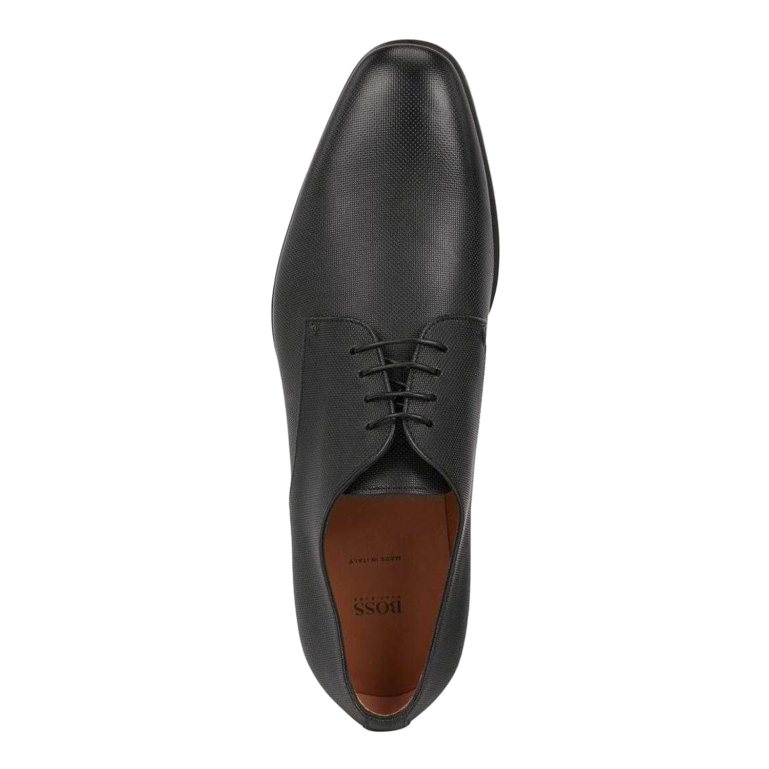 Black - Side - Boss Mens Kensington Leather Derby Shoes