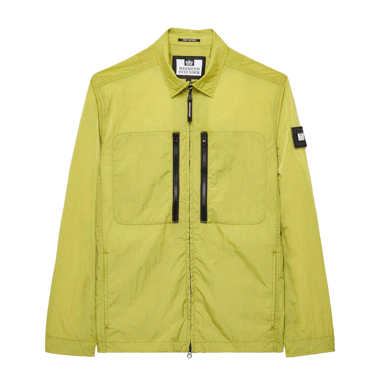 Lime - Front - Weekend Offender Mens Nicky Eyes Service Overshirt