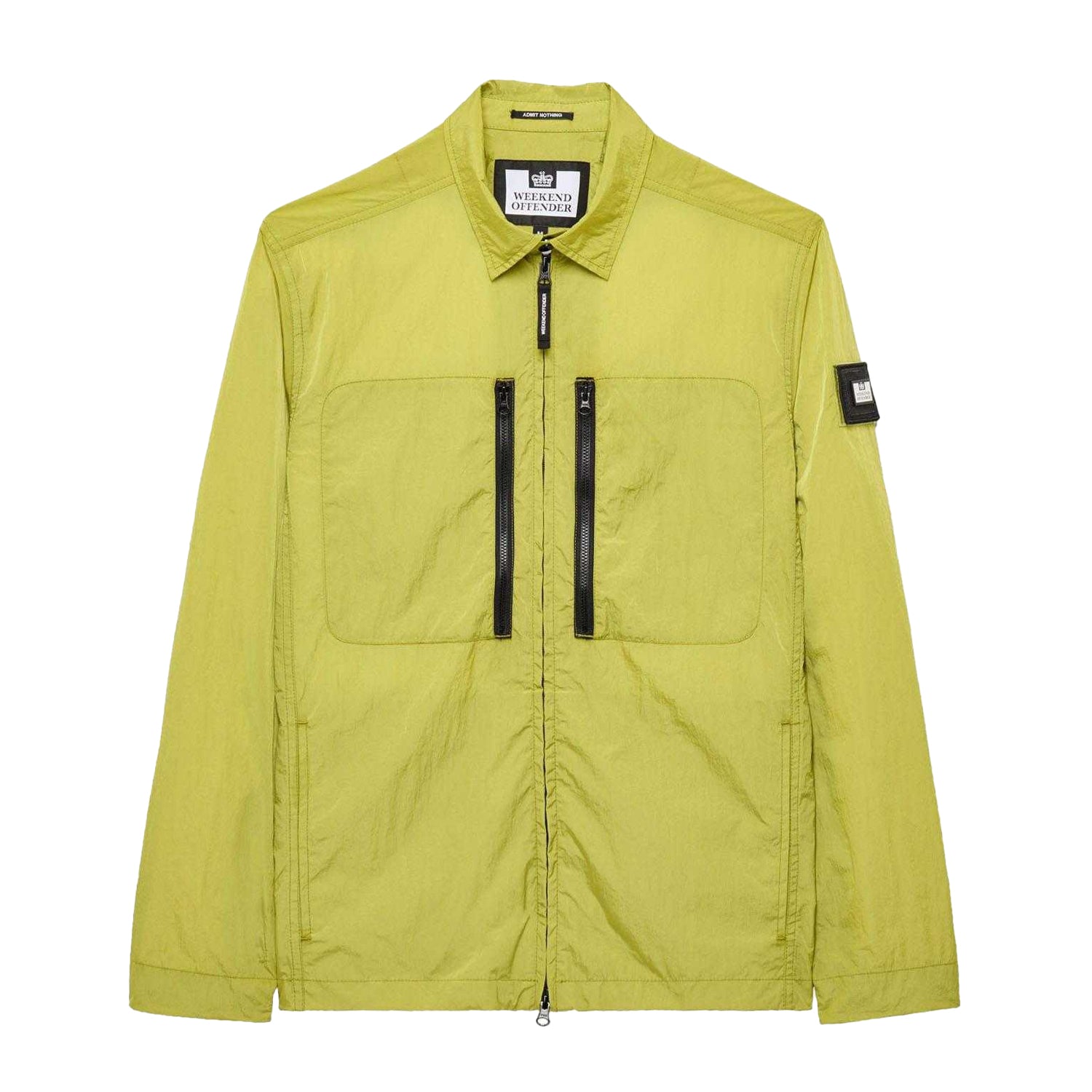 Lime - Front - Weekend Offender Mens Nicky Eyes Service Overshirt
